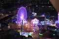 The big amusement park `Prater` in Vienna at night, Austria, Europe Royalty Free Stock Photo
